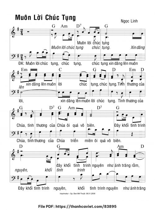 Muôn lời chúc tụng - Ngọc Linh - trang 1