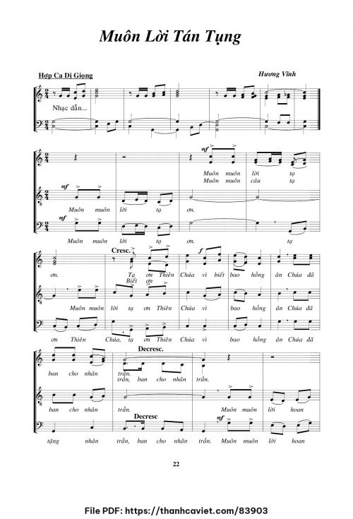 Muôn lời tán tụng - Hương Vĩnh - trang 1