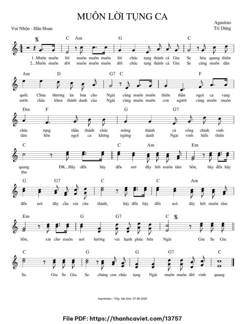 Muôn lời tụng ca - Augustino Trí Dũng - trang 1