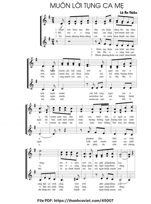 Muôn lời tụng ca Mẹ - Lê Ân Thiên - trang 1
