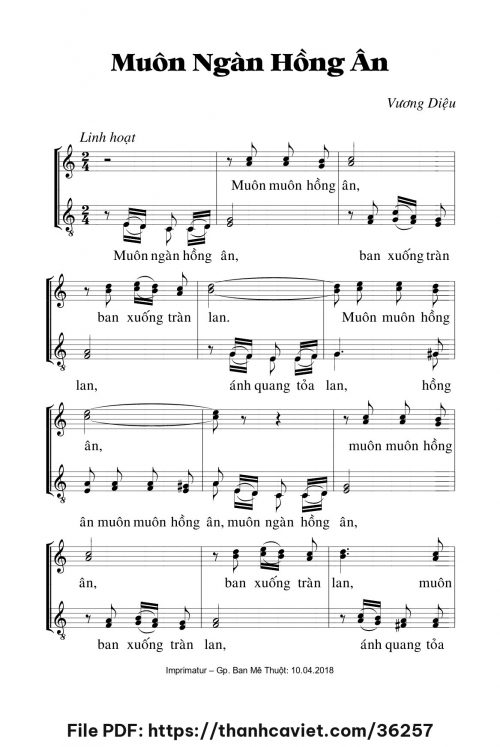 Muôn ngàn hồng ân - Lm. Vương Diệu - trang 1