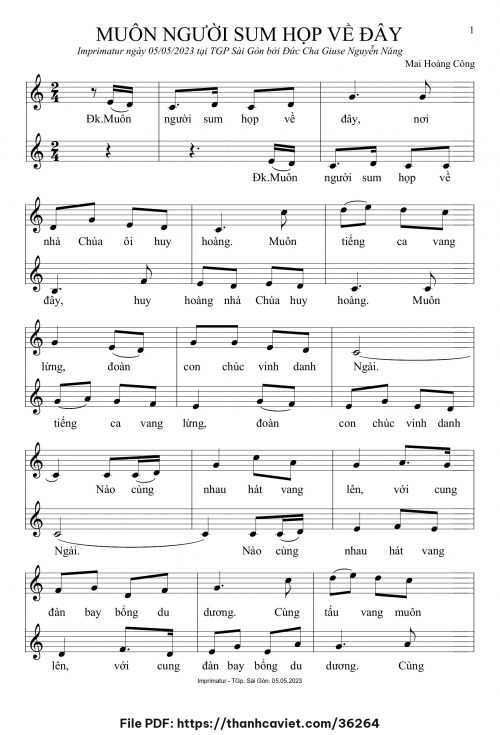 Muôn người sum họp về đây - Mai Hoàng Công - trang 1