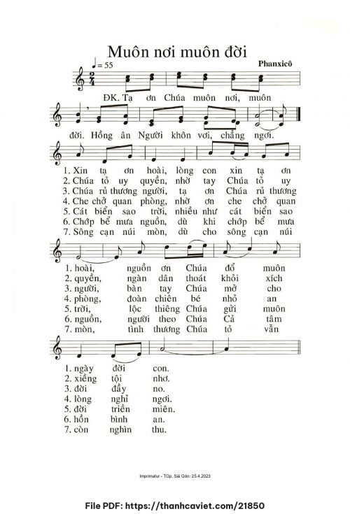 Muôn nơi muôn đời - Phanxicô - trang 1