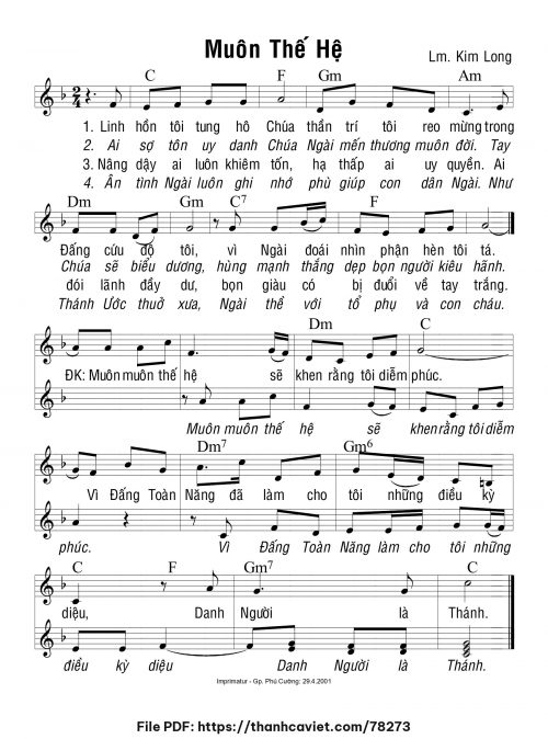 Muôn thế hệ - Lm. Kim Long - trang 1