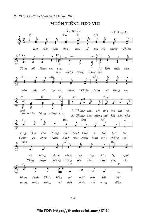 Muôn tiếng reo vui - Vũ Đình Ân - trang 1
