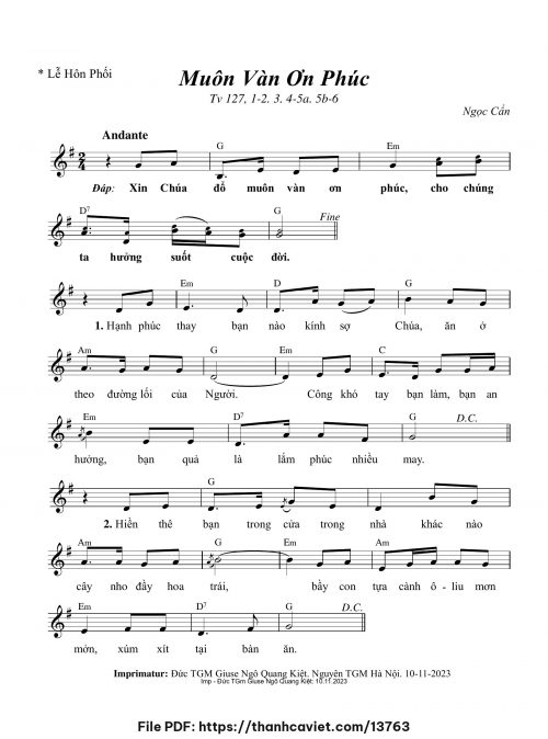 Muôn vàn ơn phúc - Ngọc Cẩn - trang 1