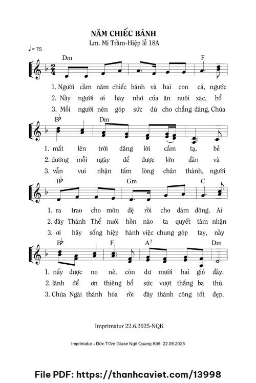 Năm chiếc bánh - Lm. Mi Trầm - trang 1
