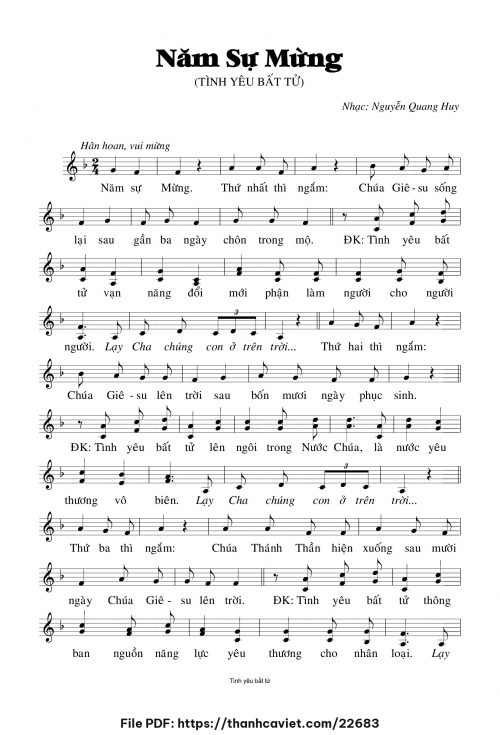 Năm sự mừng - Nguyễn Quang Huy - trang 1