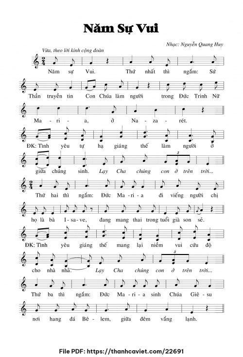 Năm sự vui - Nguyễn Quang Huy - trang 1