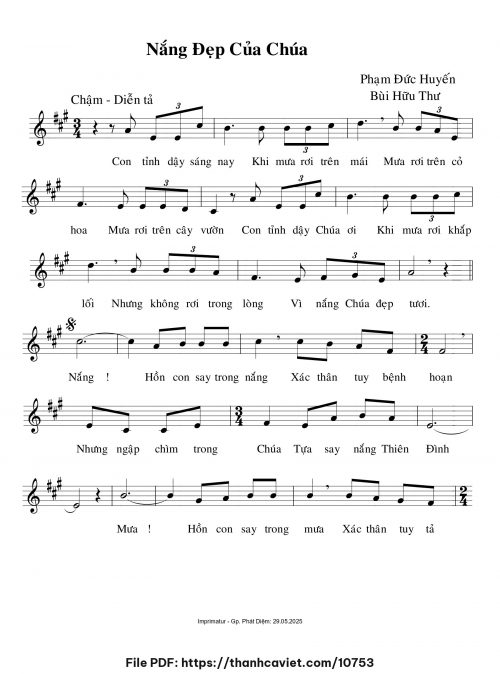 Nắng đẹp của Chúa - Phạm Đức Huyến - Bùi Hữu Thư - trang 1
