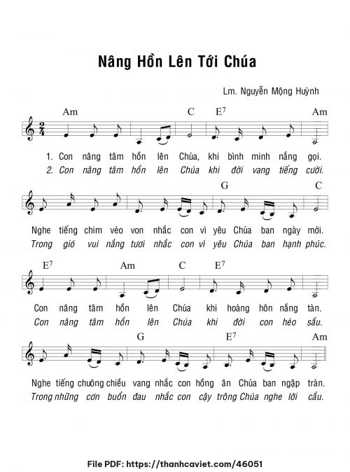 Nâng hồn lên tới Chúa - Lm. Nguyễn Mộng Huỳnh - trang 1