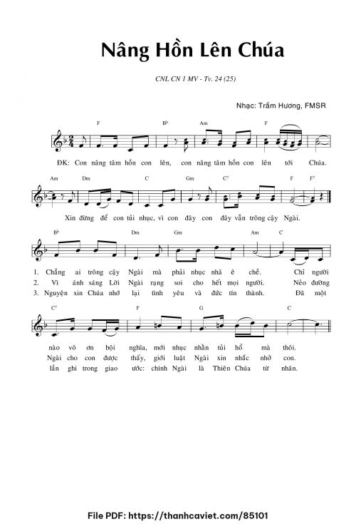 Nâng Lên Hồn Chúa - Sr. Trầm Hương - trang 1