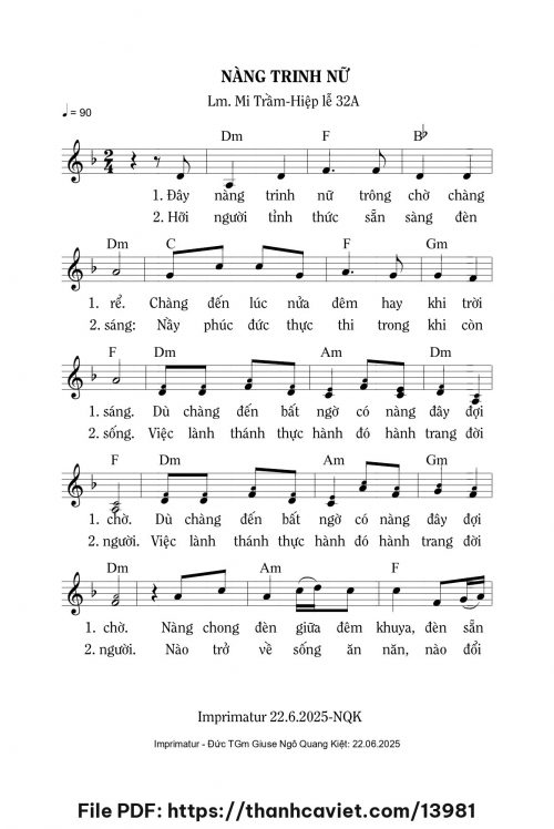 Nàng trinh nữ - Lm. Mi Trầm - trang 1