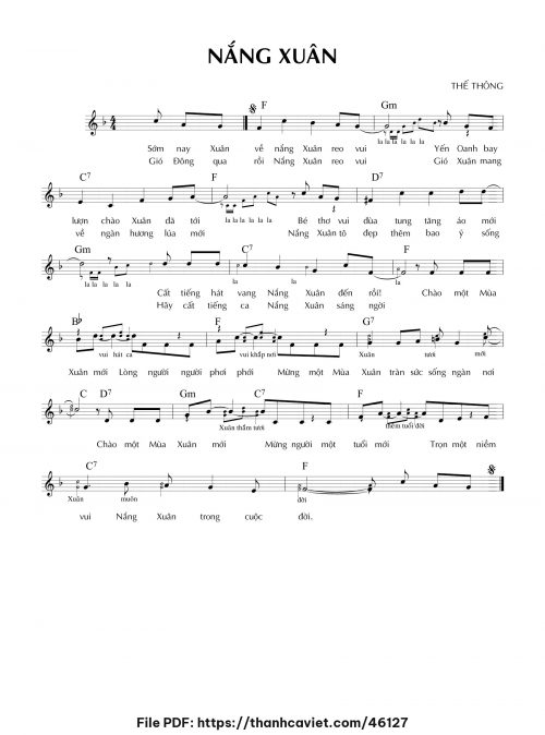 Nắng xuân - Thế Thông - trang 1