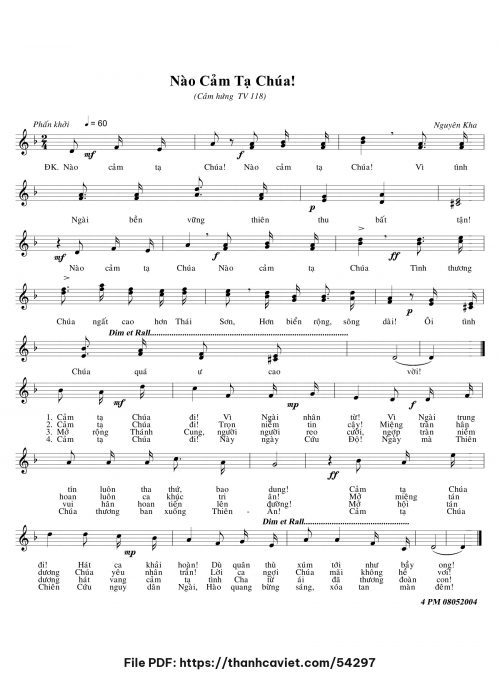 Nào Cảm tạ Chúa - Nguyên Kha - trang 1