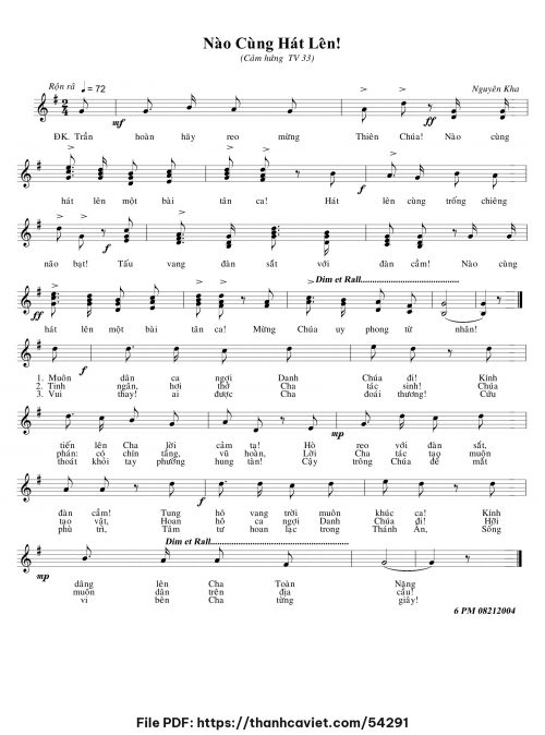 Nào cùng hát lên - Nguyên Kha - trang 1