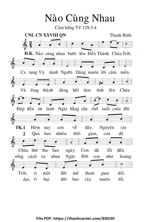 Nào cùng nhau - Lm. Thanh Bình - trang 1