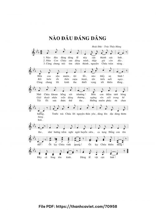 Nào đâu đáng dâng - Lm. Hoài Đức - Trúc Thủy Hùng - trang 1