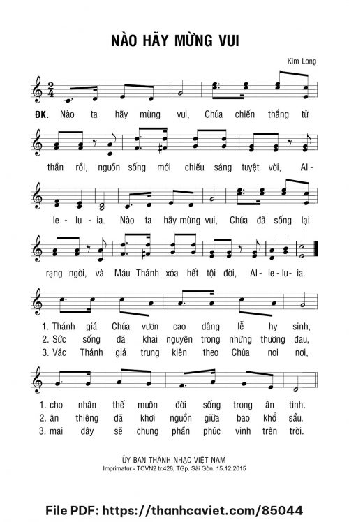 Nào hãy mừng vui - Lm. Kim Long - trang 1