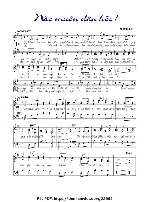 Nào muôn dân hỡi - Minh Tú - trang 1