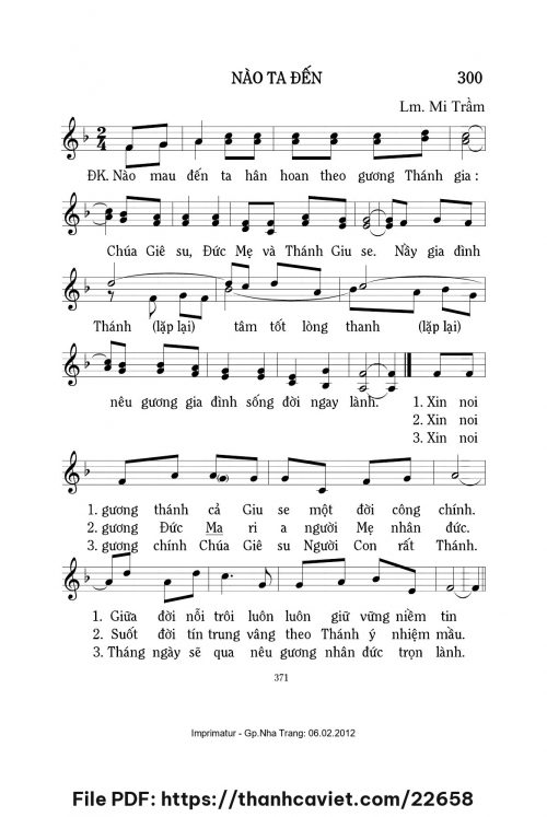 Nào ta đến - Lm. Mi Trầm - trang 1
