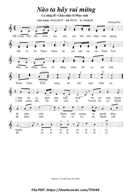 Nào ta hãy vui mừng - Hoàng Đan - trang 1
