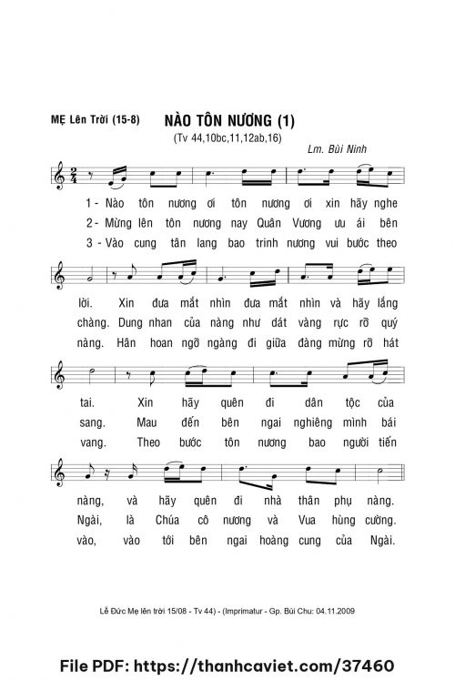 Nào tôn nương 1 - Lm. Bùi Ninh - trang 1