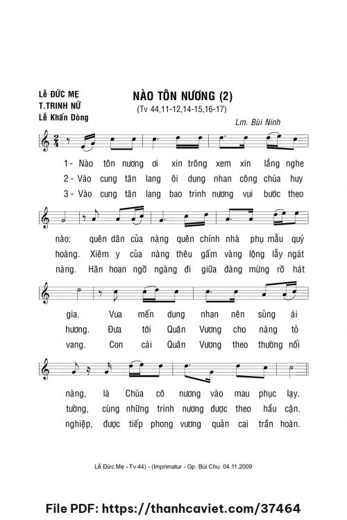 Nào tôn nương 2 - Lm. Bùi Ninh - trang 1
