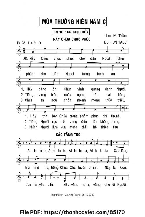 Nầy Chúa chúc phúc - Lm. Mi Trầm - trang 1