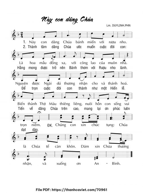 Này con dâng Chúa - Lm. DUYLINH.PHN - trang 1