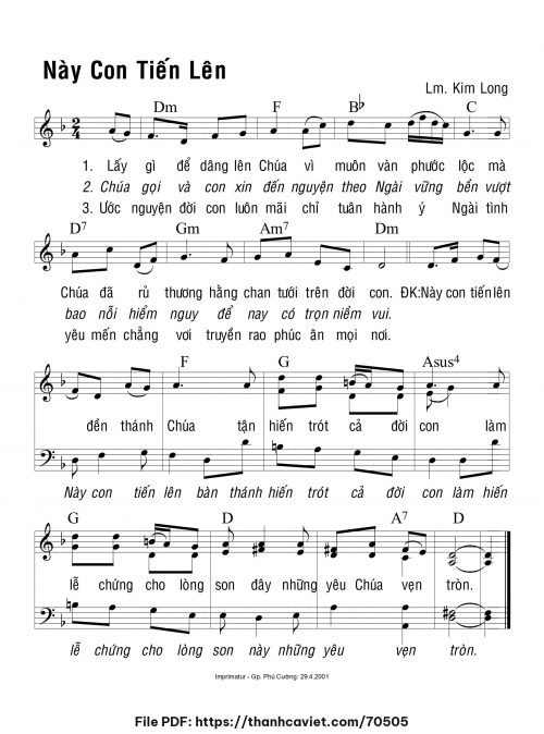 Nay con tiến lên - Lm. Kim Long - trang 1