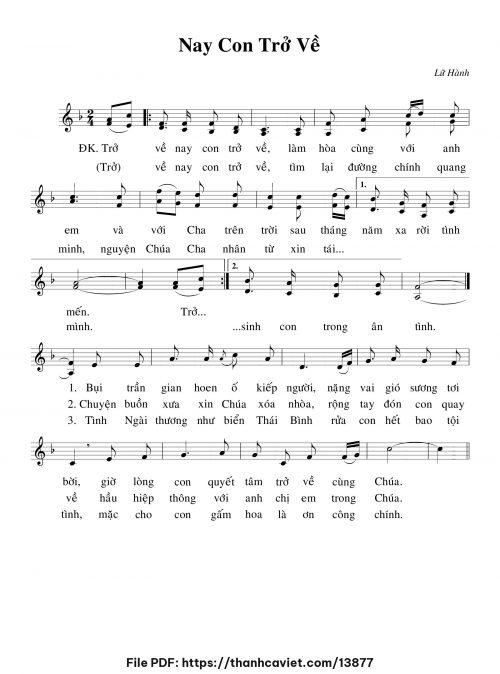 Nay con trở về - Lữ Hành - trang 1