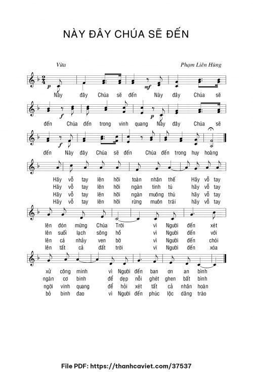 Này đây Chúa sẽ đến - Lm. Phạm Liên Hùng - trang 1
