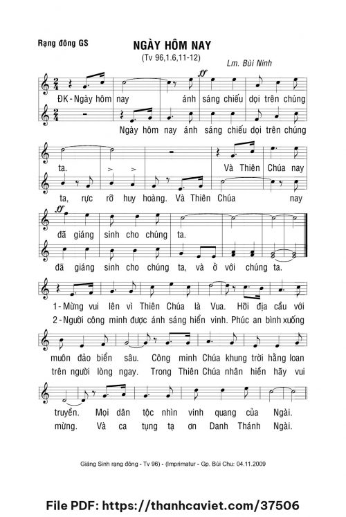 Này hôm nay - Lm. Bùi Ninh - trang 1