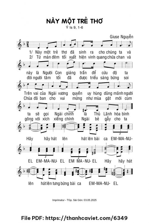Này một trẻ thơ - Giuse Nguyễn - trang 1