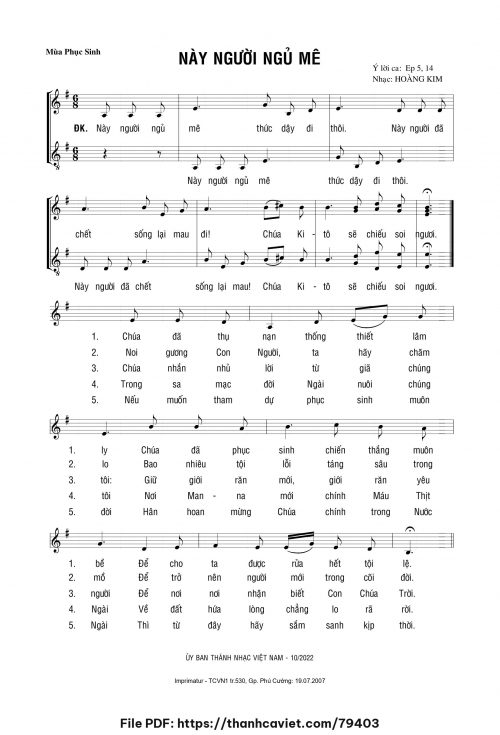 Này người ngủ mê - Lm. Hoàng Kim - trang 1