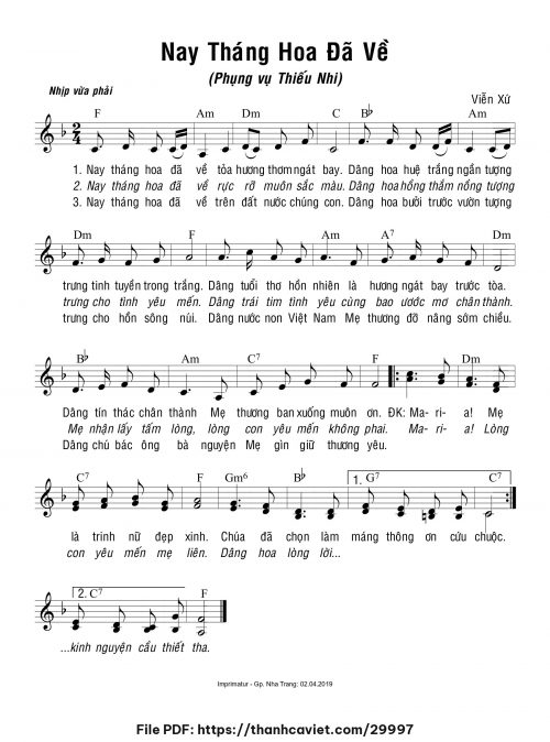 Nay tháng hoa đã về - Viễn Xứ - trang 1