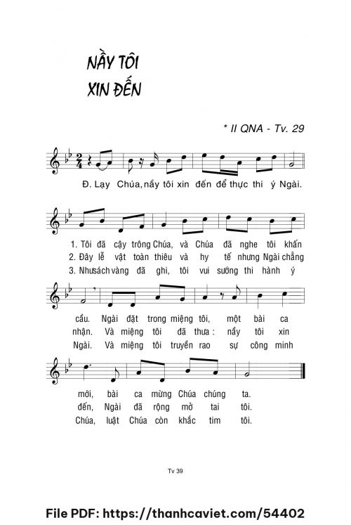 Nầy tôi xin đến - Lm. La Thập Tự - trang 1