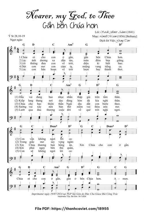 Nearer, my God to Thee – Gần bên Chúa hơn - Lm. Giang Tâm - trang 1