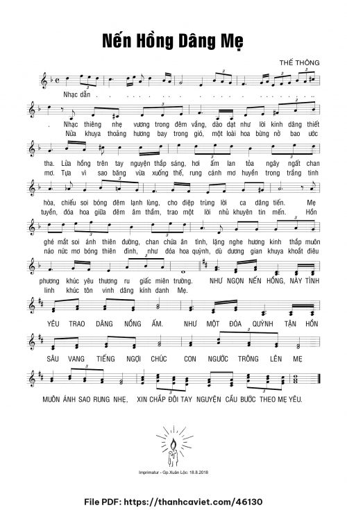 Nến hồng dâng Mẹ - Thế Thông - trang 1