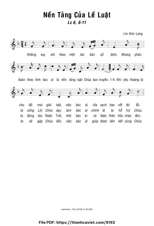 Nền tảng của lề luật - Lm. Kim Long - trang 1