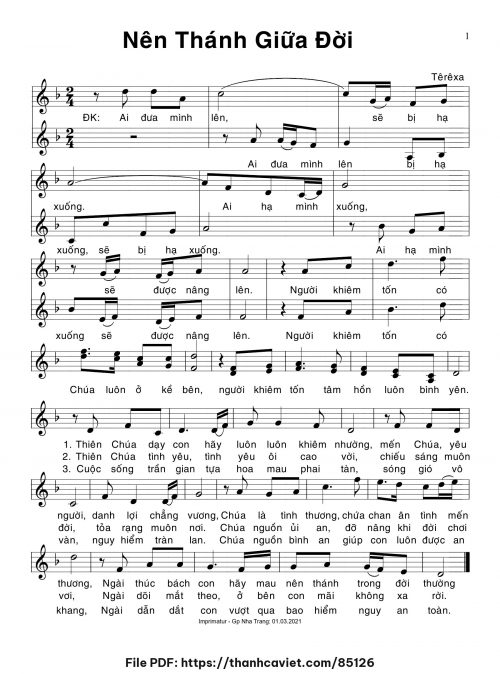 Nên thánh giữa đời - Sr. Têrêsa - trang 1