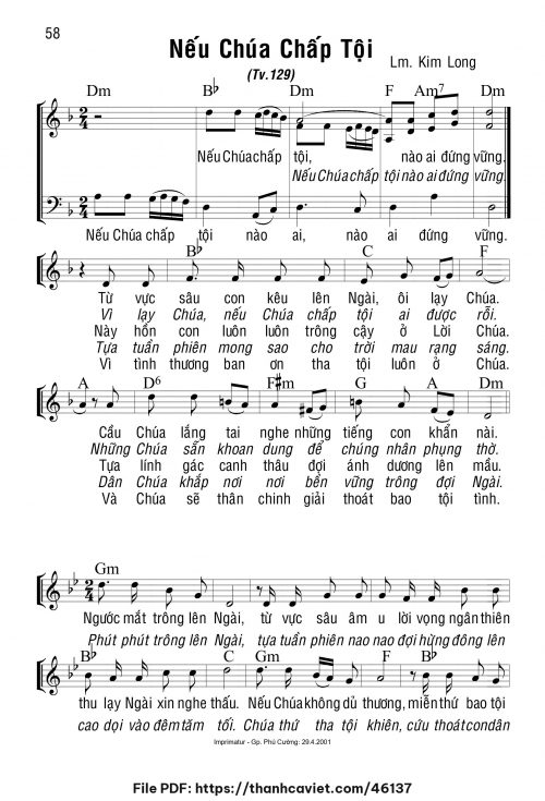 Nếu Chúa chấp tội - Lm. Kim Long - trang 1