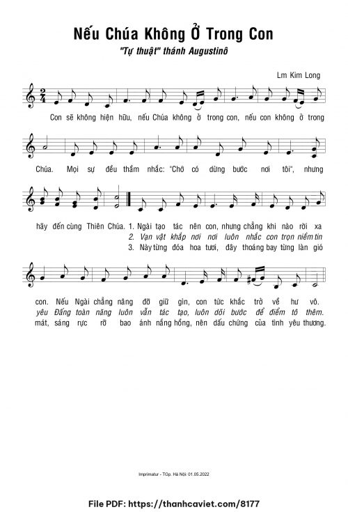 Nếu Chúa không ở trong con - Lm. Kim Long - trang 1