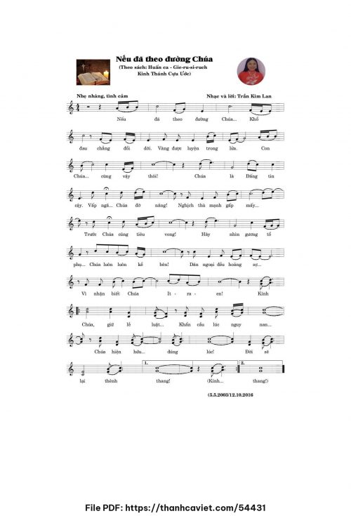 Nếu đã theo đường Chúa - Trần Kim Lan - trang 1