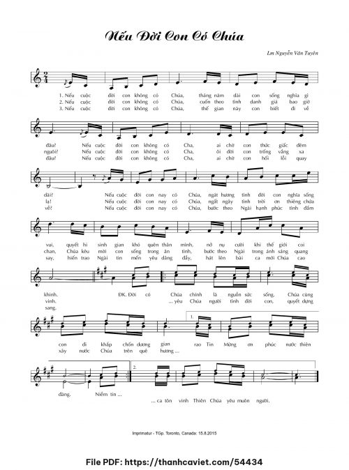 Nếu đời con có Chúa - Lm. Nguyễn Văn Tuyên - trang 1