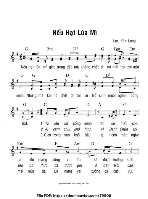 Nếu hạt lúa mì - Lm. Kim Long - trang 1