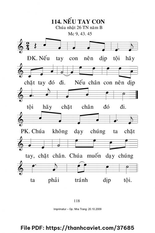 Nếu tay con [CN26 TNB] – - Lm. Mi Trầm - trang 1