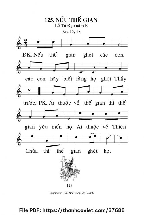 Nếu thế gian [Lễ Tử Đạo năm B] – - Lm. Mi Trầm - trang 1