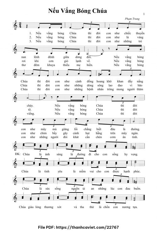 Nếu vắng bóng Chúa - Phạm Trung - trang 1